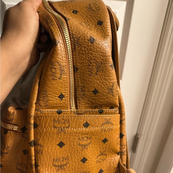 MCM Cognac Logo Backpack - Picture 3 of 6